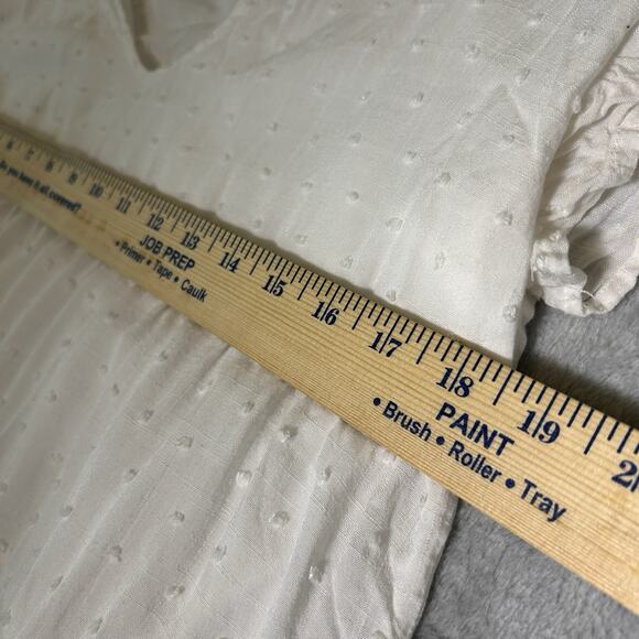 Urban Outfitters Swiss Dots Mini Dress Womens Medium Cottagecore Peasant Soft - Picture 6 of 8